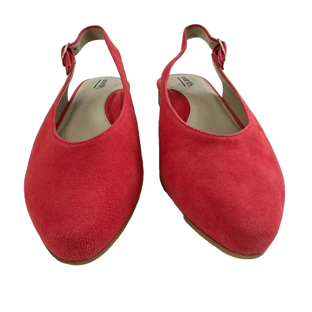 Earth Uptown Ursula Slingback Spicy Red Soft Suede Closed Toe Shoes Size 8M - Picture 8 of 16